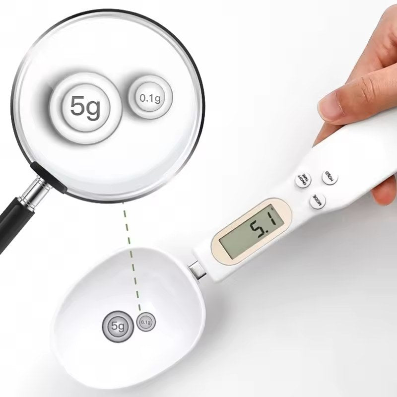 Digital measuring spoon in use