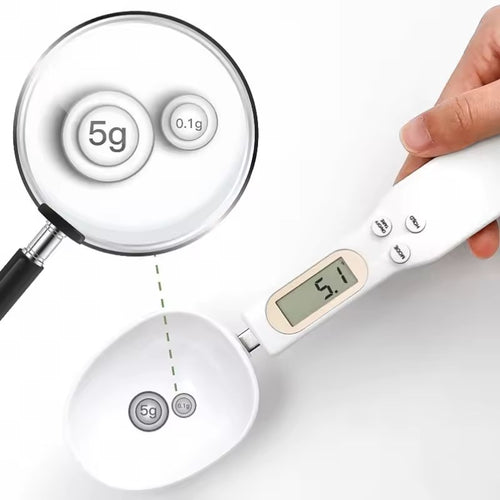 Digital measuring spoon in use